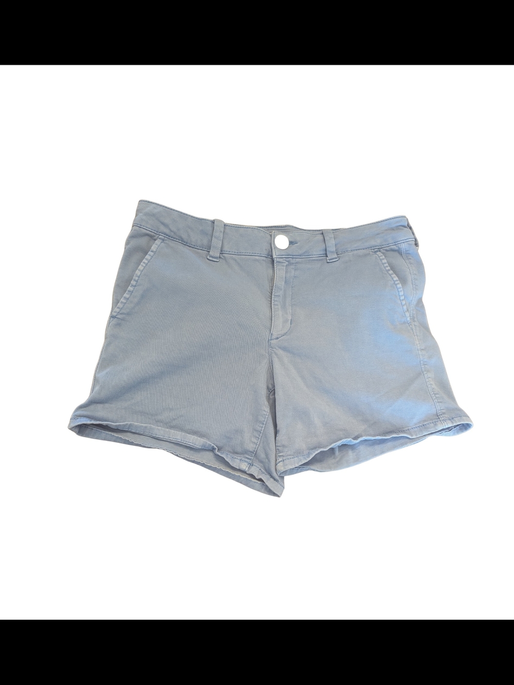 EUC American Eagle AEO Womens 10 Blue Stretch Flat Front Midi Chino Shorts 5"